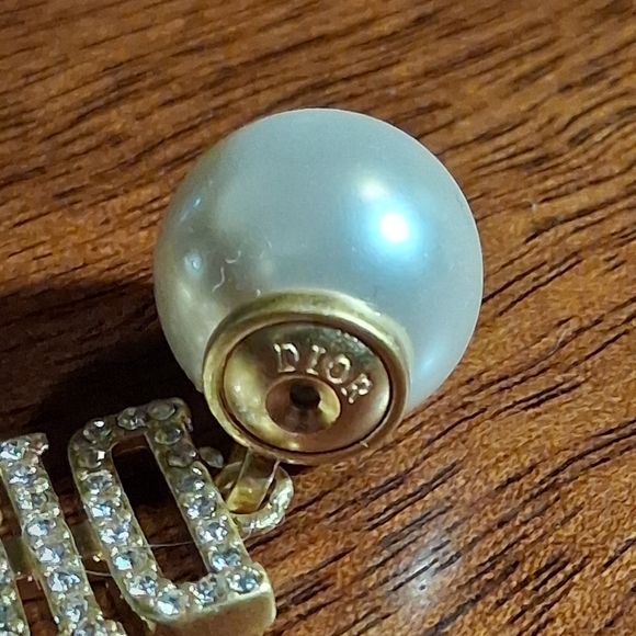 Christian Dior Tribal Gold and Faux Pearl Drop Earrings - Picture 7 of 9